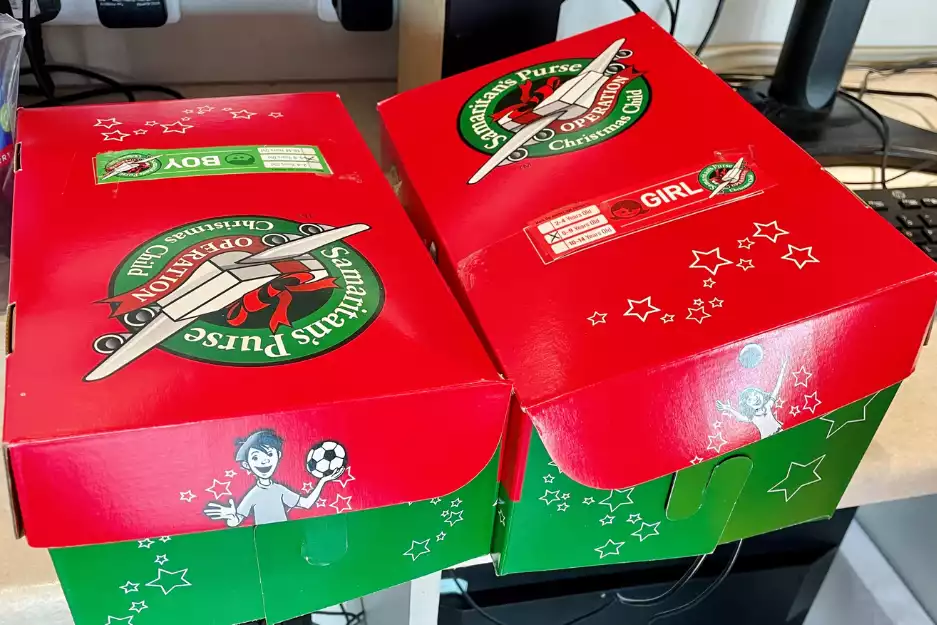Southend Airport drop-off location for Children's Child shoebox appeal