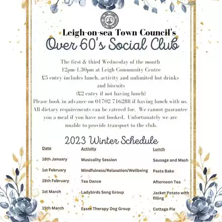 Over 60's Social Club at Leigh Community Centre